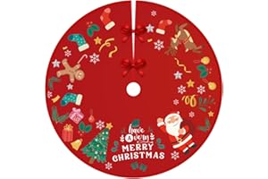 AWONLATE Falda para Árbol de Navidad, 90cm Alfombra De Decoración De árbol De Navidad, Manta de Árbol de Navidad, Base Arbol de Navidad, para Decoración de Casa, Fiestas de Navidad (Rojo)