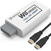 PORTHOLIC Adaptateur wii hdmi avec câble hdmi HD 1080p avec Sortie Audio 3,5 Mm Et Hdmi, Prend en Charge Tous Les Modes D'Aff