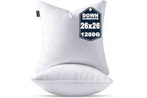 OTPIPCS 2er Set Kissenfüllung 65 x 65 cm Daune Alternative Weiß Quadratisch Kissen für Couch Größe Innenkissen Sofakissen Dekokissen Kopfkissen Zierkissen Inlett Cushion Bett Zierpolster 26x26 Zoll