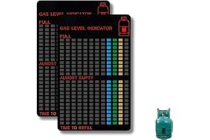 LYIVISK Pack de 2 indicateurs de niveau magnétiques, indicateurs de niveau de bouteille de gaz, indicateurs de niveau de gaz pour bouteilles de gaz propane, réutilisation facile sur bouteilles de gaz en alumi