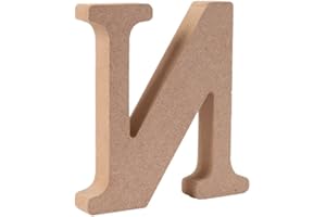Gspirit Decorativo di Legno Lettere, Originale Colore 26 Alfabeto Legna Lettere per Nome Bambini Compleanno Festa Nozze Casa Decorazione e Camera da Letto, (N)
