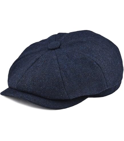 Tcax Coppola Uomo Cappello Casual Da Uomo Con Visiera Da Strillone Cappello Da Berretto Retrò Primavera Ed Estate Cappello Casual Cappello Unisex Ottagonale Cappello Hip-Hop,Nero,54-59Cm