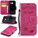 Produktbild Lonchee Samsung Galaxy A5 2017 SM-A520 5.2 Inch Wallet Tasche Brieftasche Schutzhülle , geprägten Prägung Muster Design Hochwertige PU Leder Folio Tasche Case Hülle im Bookstyle mit Standfunktion Kredit Kartenfächer Abnehmbare Handschlaufe(Rose Red Kettensäge Bär)