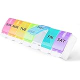 Eono 7 Day Pill Box Organiser Large - Pop Open Weekly Tablet Box Case with 7 Large Compartments - Once a Day