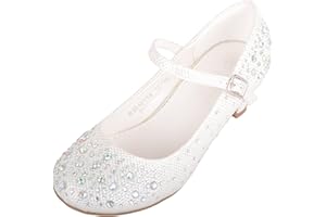 ABSOLUTE FOOTWEAR Childrens Kids Girls Glitter Sparkly Diamante Wedding Party Pagent Heeled Shoes