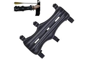 Wolike Pu Leather Arm Guard Archery Hand Guard Soft Archery Armguard with Adjustable Straps, Suitable for Protecting Arms (Black)