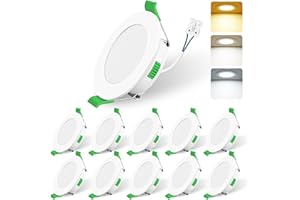 ‎ALUSSO LIGHTING ALUSSO LIGHTING Einbaustrahler LED,5W 460 Lumen LED Einbaustrahler 230V, 3CCT 3000K 4000K 6500K Dimmbar Deckenspots, IP44 Deckenstrahler für Küche,Wohnzimmer,Badezimmer,10er Set,Weiß