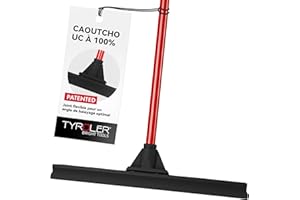 TYROLER BRIGHT TOOLS Tyroler Raclette Sol à Lame Large 46 cm Monobloc en Caoutchouc Super Résistant – Articulation Mobile et Manche 140 cm – Idéale pour Nettoyage de Plancher, Douche, Salle de Bain, Cuisine et Autres