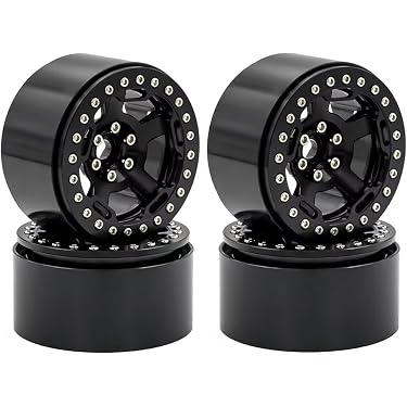 CHICIRIS Jantes de Roue Arrière de Remplacement pour Voiture RC 1/24 244016 à 3368, Roue en Plastique à Forte Adhérence avec Pneus en Caoutchouc