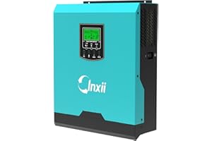 Inxii 3000W Hybrid Wechselrichter 24V DC zu 220V/230V AC, Off-Grid Reiner Sinus Wechselrichter mit 50A PWM Solarladeregler, Kompatibel mit 24V Blei-Säure und Li-Ion Batterien, 4 Stromversorgungsmodi