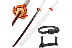 DIGITIZERART Halloween Prop Anime Cosplay Sword, 100cm Demon Nichirin Fantasy Foam Samurai Sword Fantasy Agatsuma Zenitsu Swords Satoman Tanjirou Swords for Cosplay Purpose, Anime Original Texture
