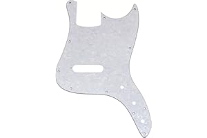 Musiclily Pro 11 Agujeros Bajo Golpeador Pickguard para Squier Sonic Bronco Bass, 4 capas White Pearl