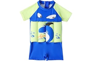 Allence Enfants Bébé Combinaison Flottante Maillot de Bain Une Pièce avec Flotteurs Ajustables Été Costume pour Natation Débutant Garçons Filles