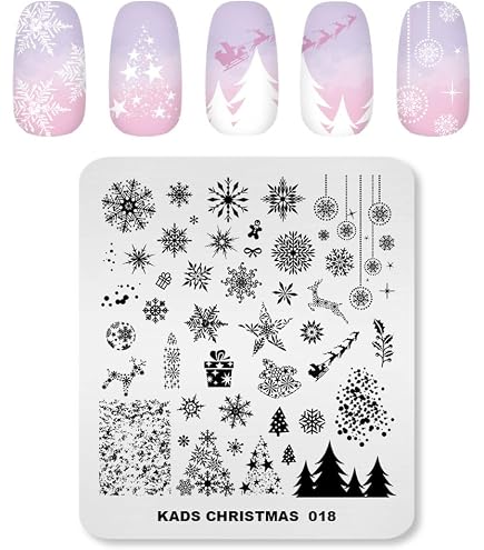 KADS Nagelstempelplatte Mit Blumen & Sukkulenten – Edelstahl, 8x7 Cm, Für Nagelkunst & Maniküre