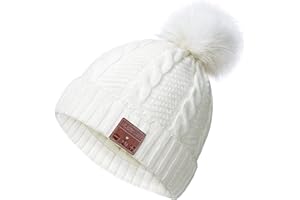 CCHKFEI Cappello Bluetooth, Musicale Bluetooth Lavorato a Maglia Berretto Cappello con Cuffie Stereo e Microfono Vivavoce, Miglior Natale Regalo per Donna, Adatto per Sci, Corsa e Sport all'Aria