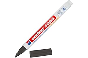 edding 4085 marcador de tiza - negro - 1 rotulador de tiza - punta redonda 1-2 mm - rotuladores para cristal borrables - para pizarras, vidrio y espejos - tiza líquida de cobertura opaca