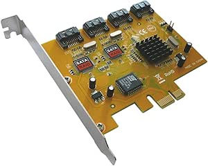 PCIE to SATA II CONTROLLER CARD - 4 PORTS - PCI EXPRESS 1x - CHIPSET : JMICRON - RAID 0, 1