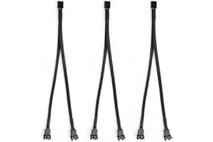 Aypzuke Paquete de 3 cables divisores de ventilador PWM de 1 a 2 (4 pines + 3 pines)