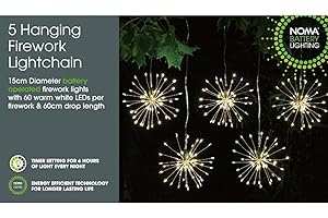 Noma Hanging Firework Light Chain, Battery Operated (Pack of 5 Lights)