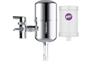 WINGSOL Faucet Filter Improve Taste Multi-Stage Filter 304 Stainless Steel NSF/ANSI 42, 200-Gallon 1µm Filtration Reduce Contaminants, Lead-Free Faucet Water Filter, Faucet Water Filtration System