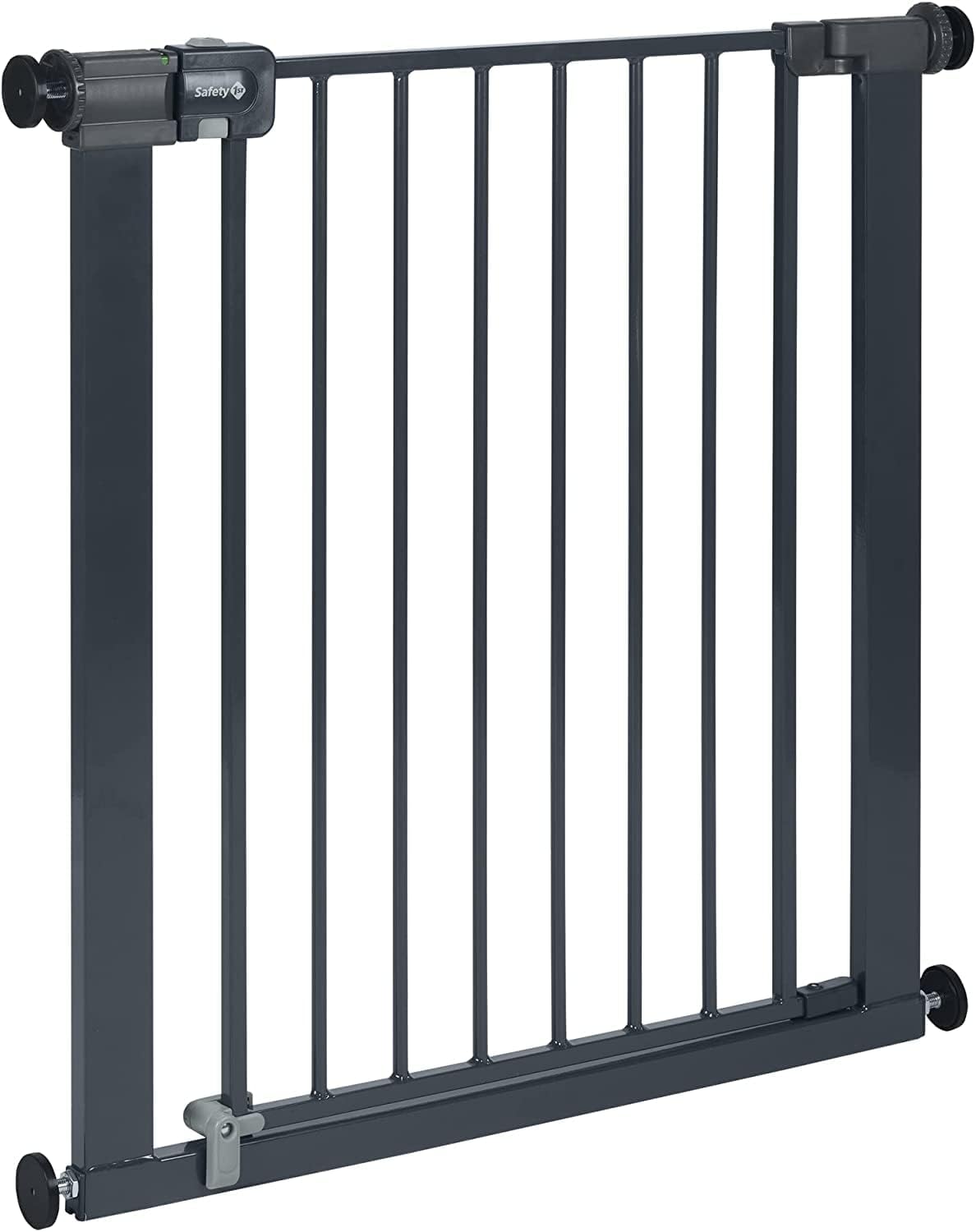 Safety 1st Easy Close Metal Gate, Barrière escalier enfant à pression 73-80 cm (max 108 cm), Barrière de sécurité enfant facile à fermer d'une main, Sans vis ni perçage, Double verrouillage, Noir