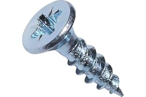 AERZETIX - Lot de 100 - Vis à Bois - Ø3x12mm - en Acier Zingué Métal - Tête Fraisée - à Empreinte Cruciforme Pozidriv - Couleur Argent - C44782