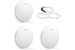 CPVAN Rauchmelder 10 Jahre Batterie - Kein Batteriewechsel Erforderlich, Rauchwarnmeld mit Klebepad | Ohne Bohren, Entspricht der Europäischen Norm EN14604 Feuermelder, Ohne Lästiges Blinkene,3er Set