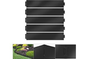 NAIZY Metalowe obrzeże trawnikowe, elastyczne, ocynkowane, 100 x 15 cm, na sztukę, możliwość dopasowania do roślin ogrodowych, warzyw, kwiatów, kolor czarny