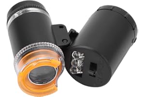 BRRNOO Mini 60X LED Mikroskop Kieszonkowy Mikroskop Lupa Mikroskop, Ręczny Lupa Mini Kieszonkowy Mikroskop Lupa Detektor Walut UV Jubiler Lupa ze Światłem LED(czarny)