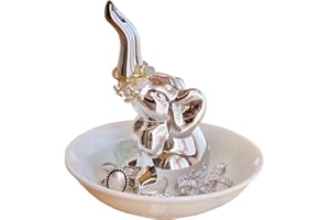Titanape Silver Elephant Ring Holder Gifts for Women, Ring Trinket Dish for Jewellery Holder Stand, Elephant Gifts for Women Funny Valentines Christmas Wedding Birthday Gift for Women Her Friend Girls