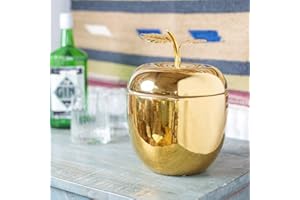 Talking Tables Seau à glace pomme dorée avec couvercle – Accessoires de chariot à boissons de qualité supérieure pour décoration de bar pour table | Porte-bouteille de vin élégant en acier inoxydable