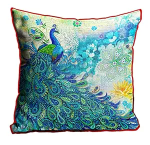 DreamVio Jute Exclusive Decorative Throw/Pillow Covers, Cushion Covers for Living Room, Bed Room, Sofa,Chairs Pack/Set of 1 (Multicolour, Size 16 x 16 Inches)