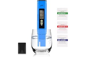 DISPLAYGIFTS Digital pH Meter, 0.01pH High Accuracy pH Tester Pocket Size Water pH Pen, Portable Water Quality Testing pH Meter, pH Tester Digital Household Drinking Water, Hydroponic, Aquarium