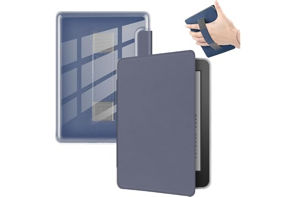 Fodral för 6 tum Kindle Paperwhite (7:e generationen, 2015), ultraklart mjukt ljus transparent TPU bakskydd med handrem, automatisk uppvakning/sömn