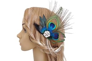 Xiton Haarklammer Haarklammer Feder Haarspange Retro-Pfau-Feder-Haar-Klipp vorzügliche Feder Haarnadeln Hochzeit Feder Fascinator Accessoires für Damen und Mädchen