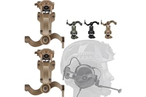 ZHONGREN Schneller Helm ARC Schienenadapter Taktische Abholung Headset Aufhängung Kopfhörer Halterung Multi-Winkel-Drehung für Ops Core ARC & Team Wendym-LOK Schiene, Jagd Ohrenschützer Unterstützung