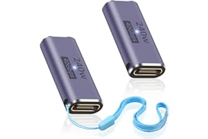 Duttek 240W USB4 Adapter, USB C Female to Female Adapter Coupler, Type C 40Gbps Connector Compatible con 8K@60Hz, Thunderbolt 3/4, Switch, MacBook, Laptop y más Dispositivos Tipo C (2 Pack)
