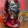 loesmams Electronic Iron Man Mk5 Helmet, Bluetooth Speaker Stand/Color-changing Luminous Base(optional), 1:1 Wearable Marvel Helmets Voice Control Electric Opening and Closing with Touch Sensor,B