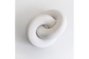 Rool White Wood Knot Chain Link Shelf Decor For Modern Farmhouse Boho Japandi Living Room Coffee Table Office Bookshelf Accessories