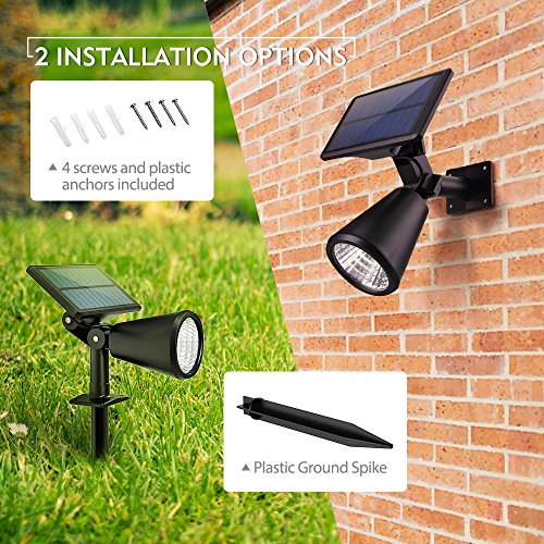 Xintop Solar Gartenleuchte, 2-in-1 upgraded Solar LED Wandleuchte/Gartenleuchte mit einstellbaren Solarpanel, 2 Stufe Beleuchtung für Einfahrt, Hof, Garten, Rasen, Weg usw. 2 Stück - 8