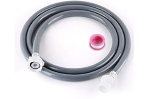Rallonge de Tuyau D'alimentation Universel,ilauke Tuyau Alimentation Machine à Laver 2,5 M Tuyau D'alimentation avec Joint - Tuyau Lave Vaisselle 3/4" Tuyau D'arrivée D'eau Froide 25 °c Gris/Blanc