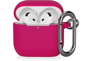 AOTUAO Compatibile con AirPods 4 Custodia Case Cover, Case Protettiva Antiurto Antiscivolo in Silicone per AirPods 4a Generazione (2024) (USB-C) Custodia con Moschettone, Rose Pink