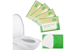 Pomeloone 40 Pièces Protege WC Jetable, Portable Soluble dans L'eau Protection Toilette Housses Siège de Emballage Individuel pour Toilettes Publiques Voyage, pour Adultes et Enfants - 4 Paquets