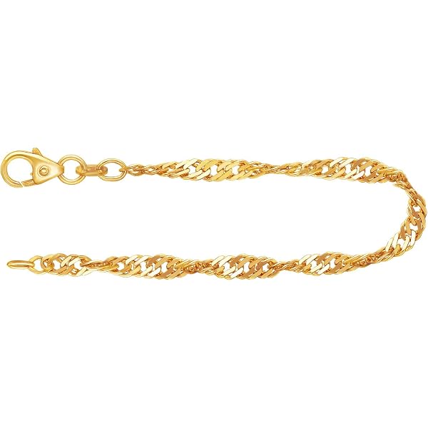 333/8K Oro Donna Bracciale Giallo Attorcigliati Singapore,Lunghezza
