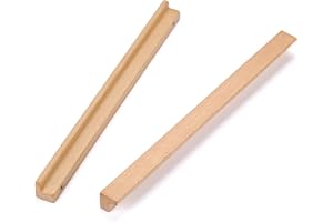 SYZOW 6 Pièces Poignée de Meuble en Bois,Espacement des Trous 320mm,Poignées de Placard en Bois,pour Cuisine Armoire Commode