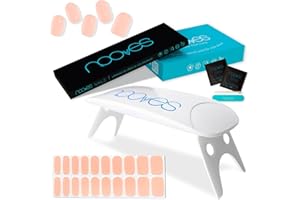 NOOVES Láminas de Uñas de Gel Precurado Nude + Lámpara de secado de uñas UV/LED PORTÁTIL 8w|Tiras De Uñas De Gel semicurado|Pegatinas Uñas Semipermanente en Gel|Gel Nail stickers|Uñas de gel Pegatinas
