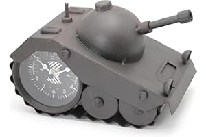 AOROTOE Army Tank Desk Clock Military Veteran Army Gifts for Men, Office Desk Decor Metal Sculpture Man Cave Decor 8.6×5.1 Inches