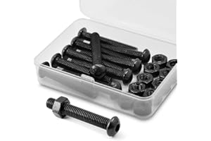 MINHER (10 Sets) M8 x 40mm Screws and Nuts Set Half Head Hex Socket Screws 10.9 Grade Alloy Steel Full Thread