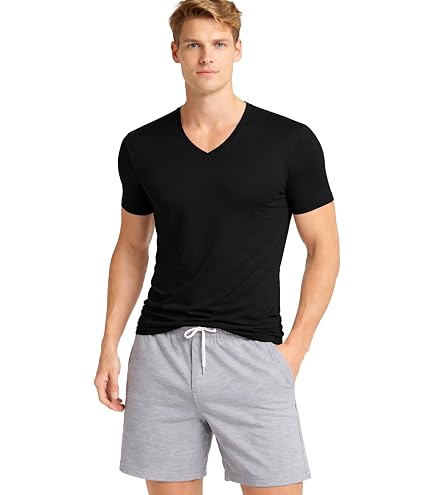 Navigare – Confezione Da 3 T-Shirt Uomo In Cotone Elasticizzato, Manica Corta, Scollo A Punta, Colore Nero (Taglia 5/L)