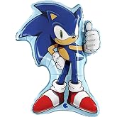 Grabo Sonic Balloon with Whole Character, Children's Party Balloon with Foil Shape with Straw to Inflate, Colourful Balloons